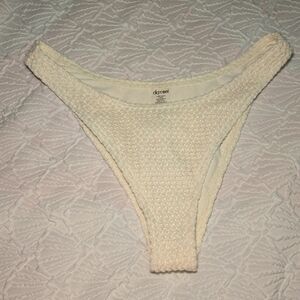 3/$10 Damsel Cream Textured Bikini Bottom